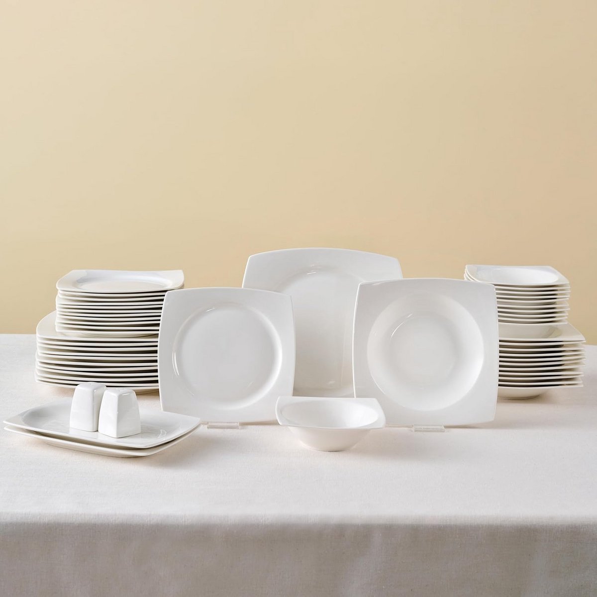 Luxe Porseleinen Servies Set Wit voor 12 Personen - 52 Delig Diner Tafelset