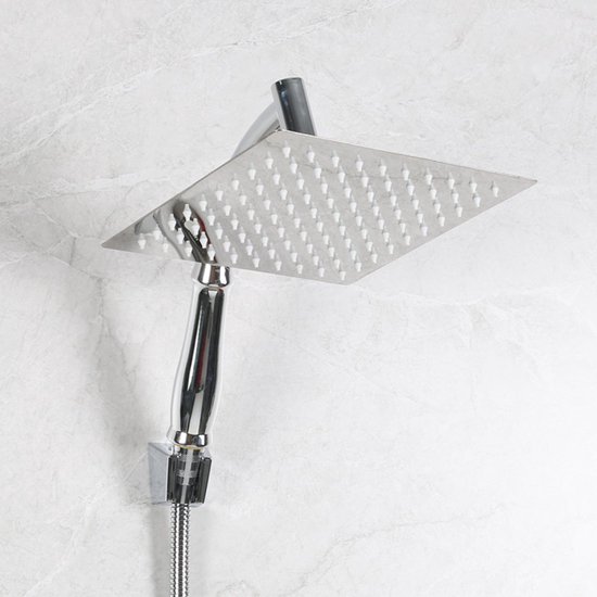 Iridescent Luxe Regendouchekop XL - Ø20 cm - Douchekop - Doucheslang - Waterbesparende Douchekop - Doucheset - Douchekop met slang - Douchekop Regendouche - Regendouche - Krachtige Straal - Roestvrij Staal - Wellness/Spa