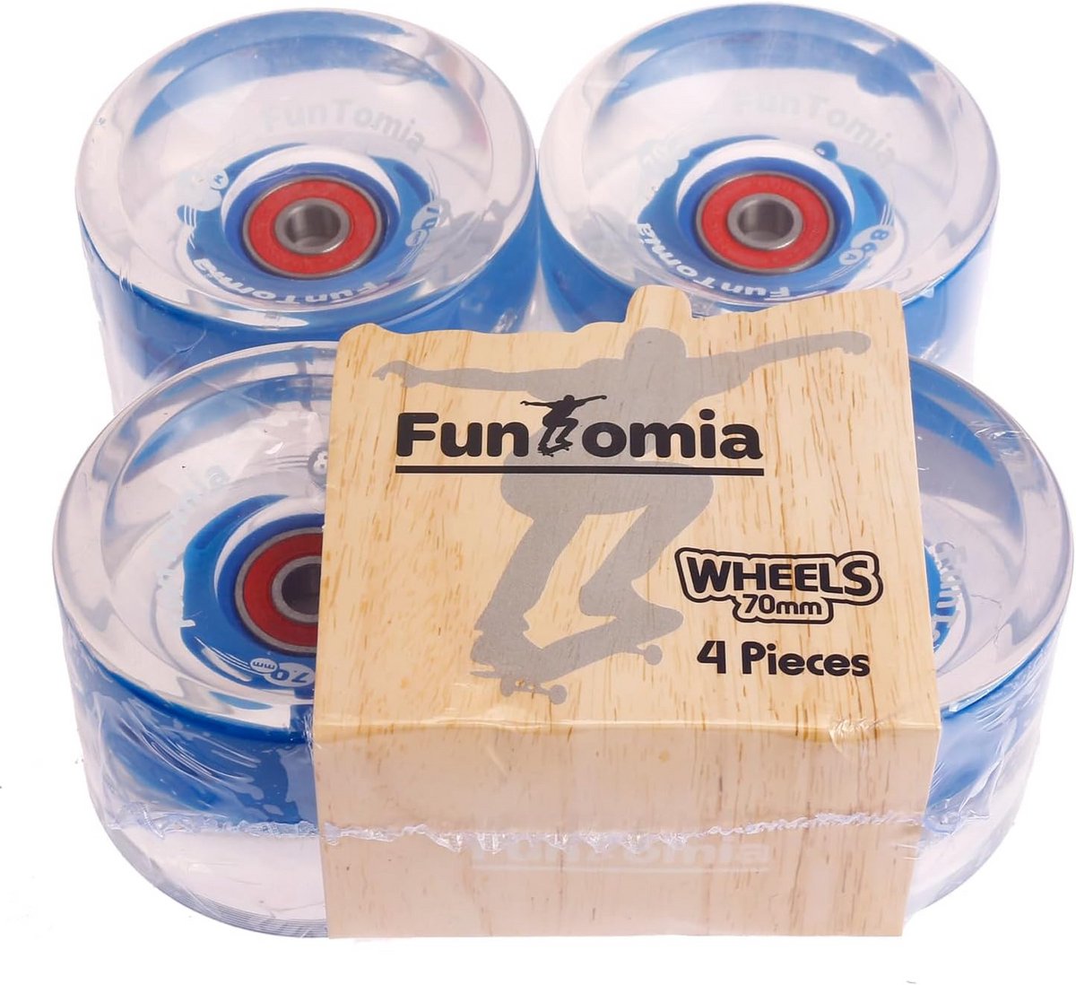 Set van 4 LED Skateboard wielen 70×51 mm 86A met ABEC-11 Lagers en Afstandhouders