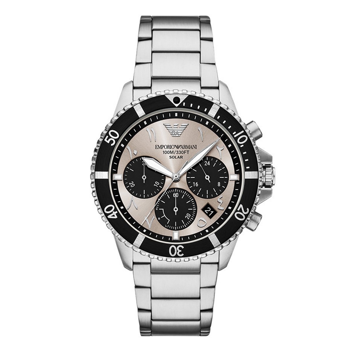 Emporio Armani WORLD EXPLORER Heren Horloge 43 mm - Zilverkleurig