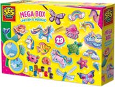 SES Creative Gieten en Schilderen Set - Unicorn en Zeemeermin Mega Box - Voor Meisjes vanaf 5 Jaar - Knutselen - Sneldrogend - Schoencadeautjes Sinterklaas