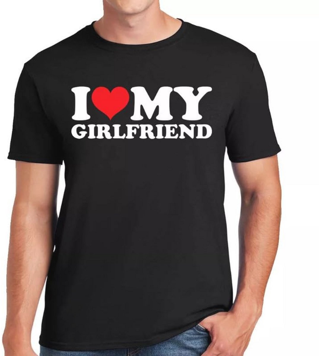 I Love My Girlfriend T-Shirt - Leuk Geschenk voor Vrienden en Feesten
