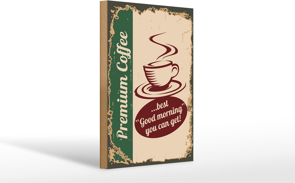 Holzschild Retro 20x30cm Kaffee Premium Coffee