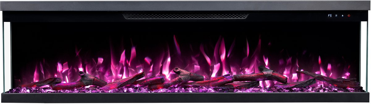 Lumea Fires Trivaro 72" inch – Elektrische inbouw sfeerhaard – Haard met Verwarming – Sfeerhaard Elektrisch geschikt voor Cinewall – 3 Zijdige Sfeerhaarden – Elektrische Kachel Sfeerhaard – Bedienbaar via Bluetooth app of afstandsbediening – 183cm