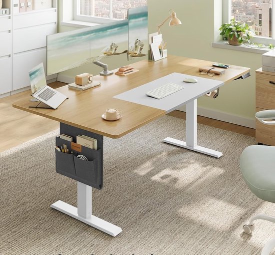 hjh OFFICE 821000 Desk, 100 x 50 cm, White, Computer Table, PC Table, Load Capacity up to 200 kg, Robust and Easy-Care