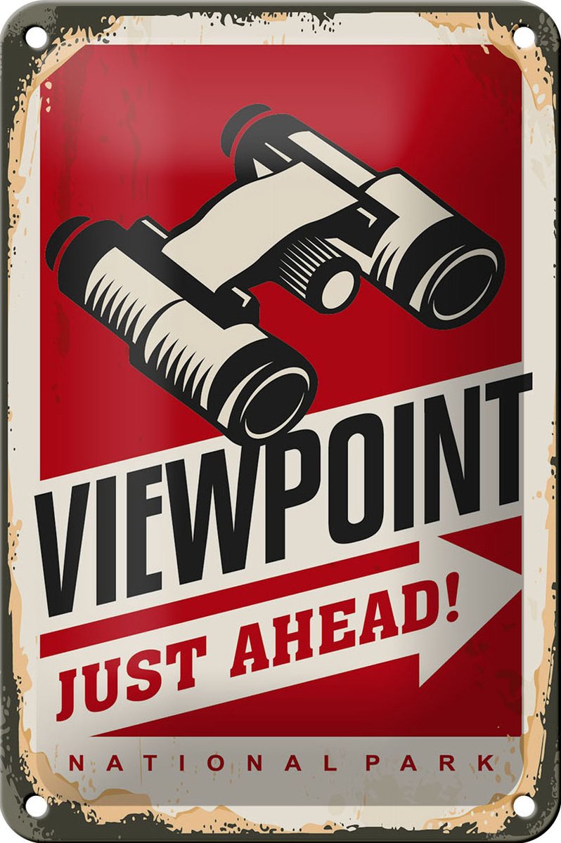 Blechschild Retro 12x18cm Viewpoint just ahead Adventure