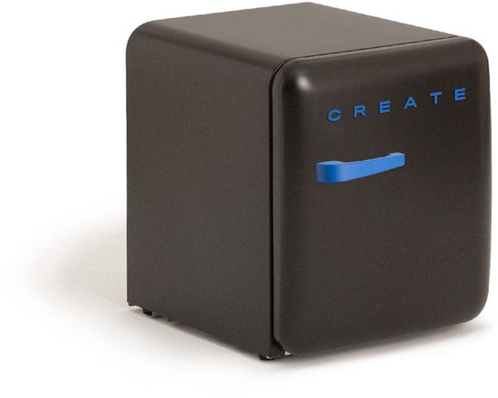 CREATE - Koelkast in retrostijl - Zwart - Handvat Kobaltblauw - FRIDGE RETRO 48L van create — afbeelding 3