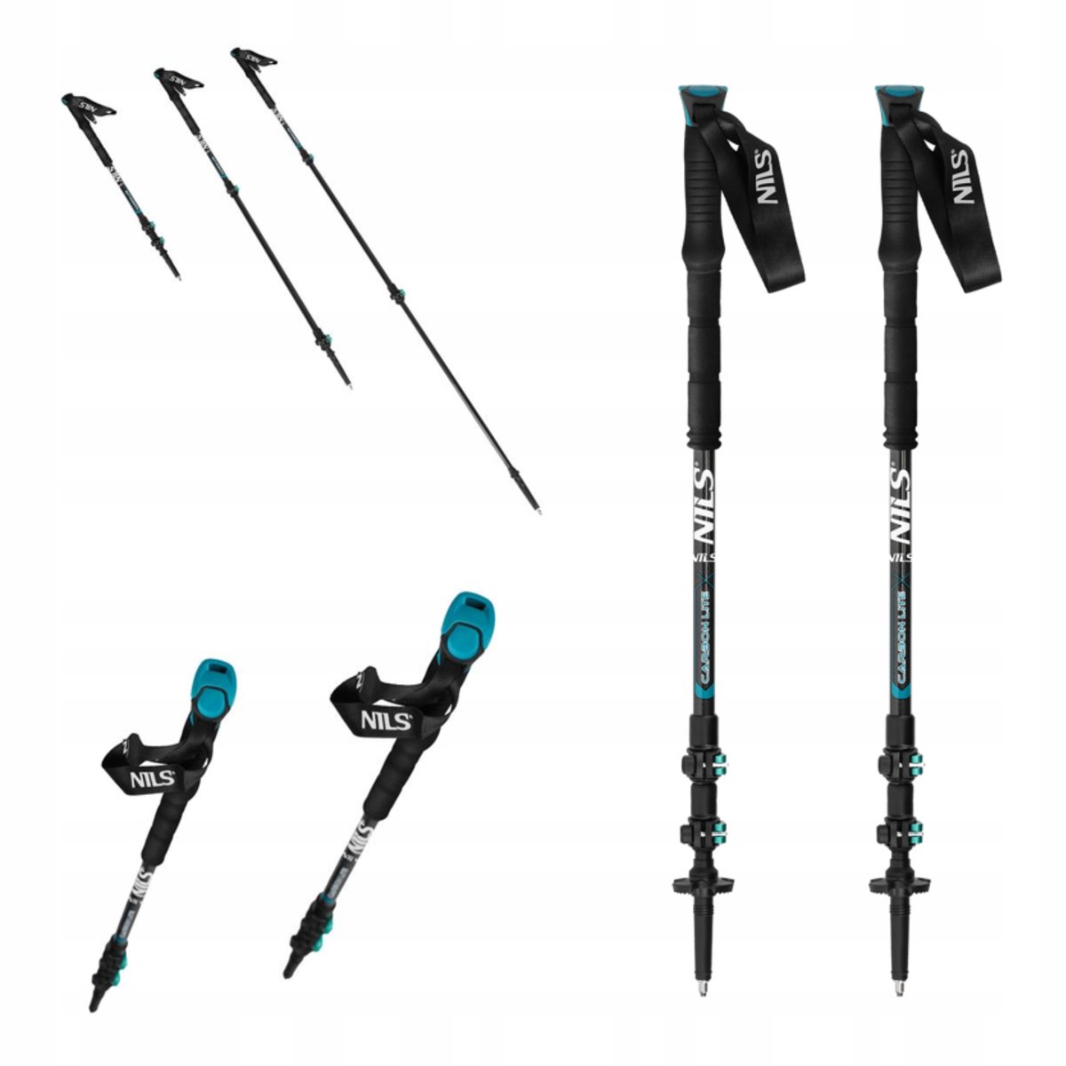 Nils TK8607 Carbon Trekkingstokken - Verstelbaar & Lichtgewicht