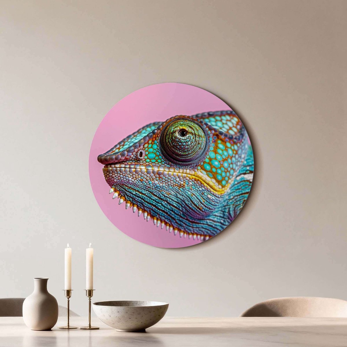 KitchenArt - Tropical Gaze - Muurcirkel Binnen - ø 60 cm - Wandcirkel - Mét Ophangsysteem - Wanddecoratie - Muurdecoratie