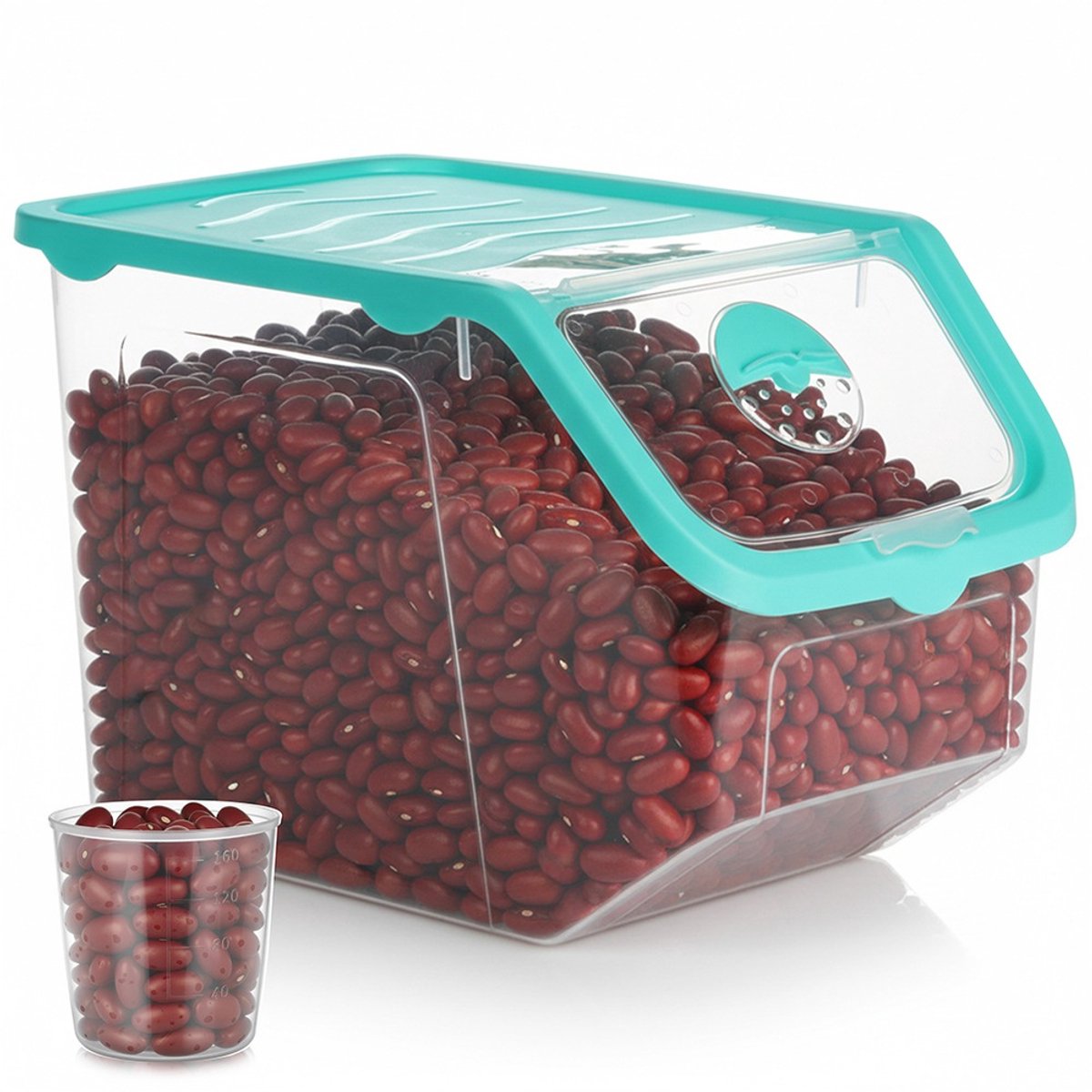 Doos voor Groenten en Fruit met Deksel Transparante 12 l - Aardappelbak - Aardappelpot - Bewaardoos - Container - Koelkast Organizer - Opbergbox - Fruitkist