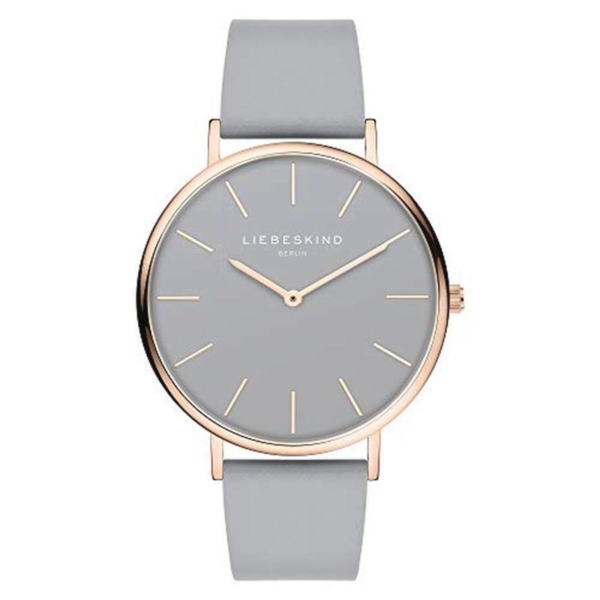 Moderne Dames Armbanduhr in Roze Goud en Grijs