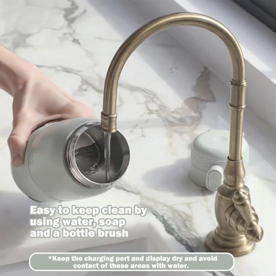 Draagbare babyflessenwarmer met digitale temperatuurregeling en 500 ml capaciteit — afbeelding 4