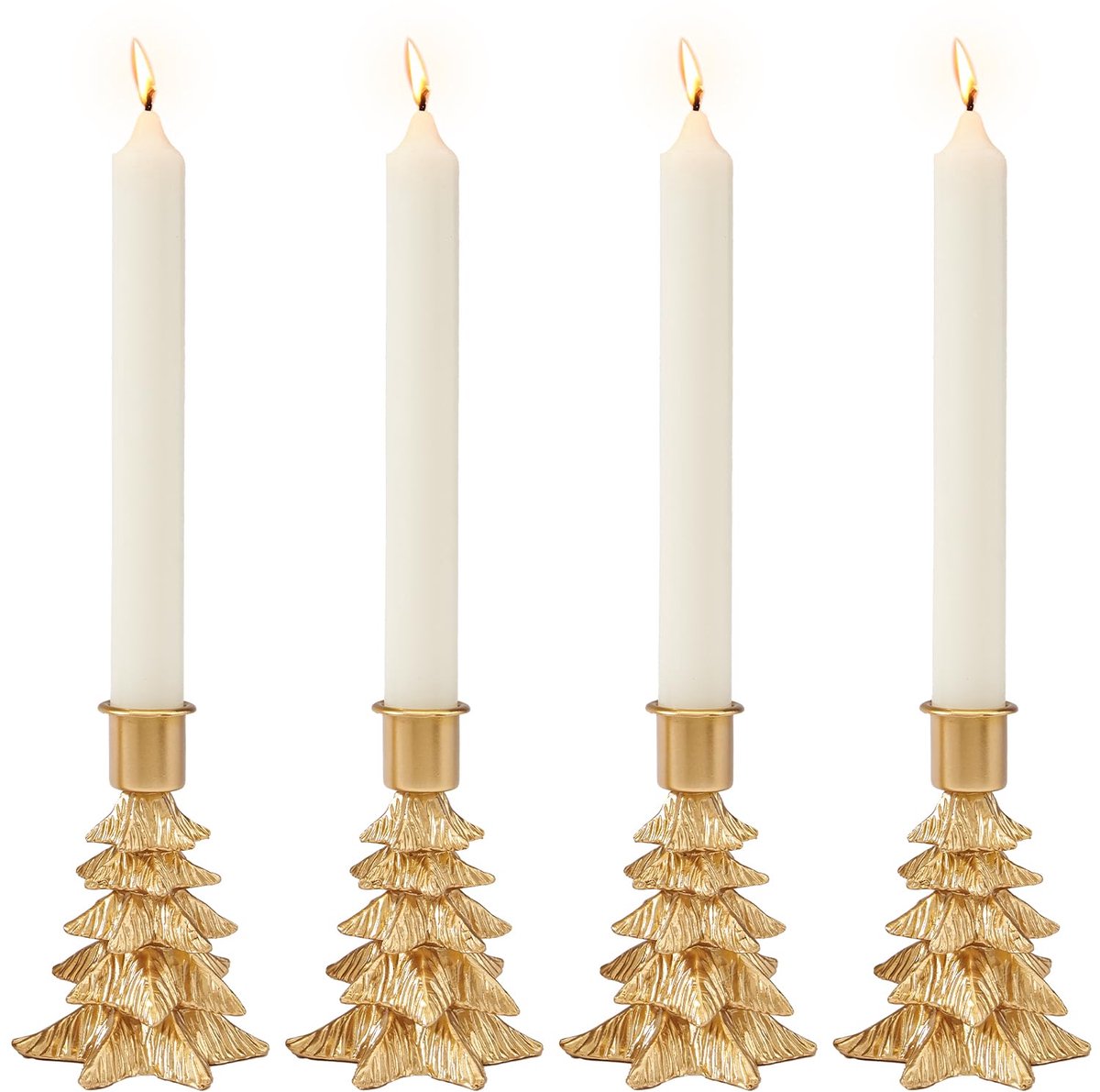 Unyqoos Elegant gouden kaarsenhouder set voor sfeervolle kerstdecoratie en tafelpresentatie