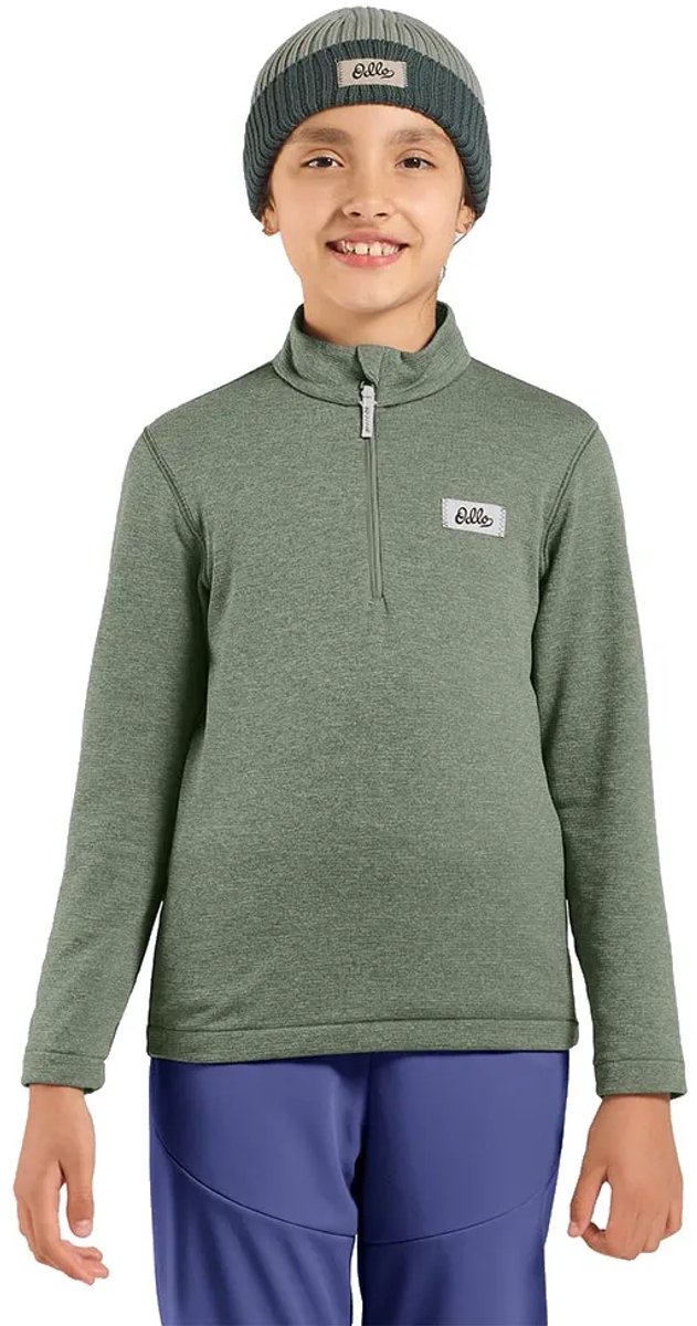 Odlo Grid Fleece Met Halve Rits 12 Years Meisjes Shadow Melange