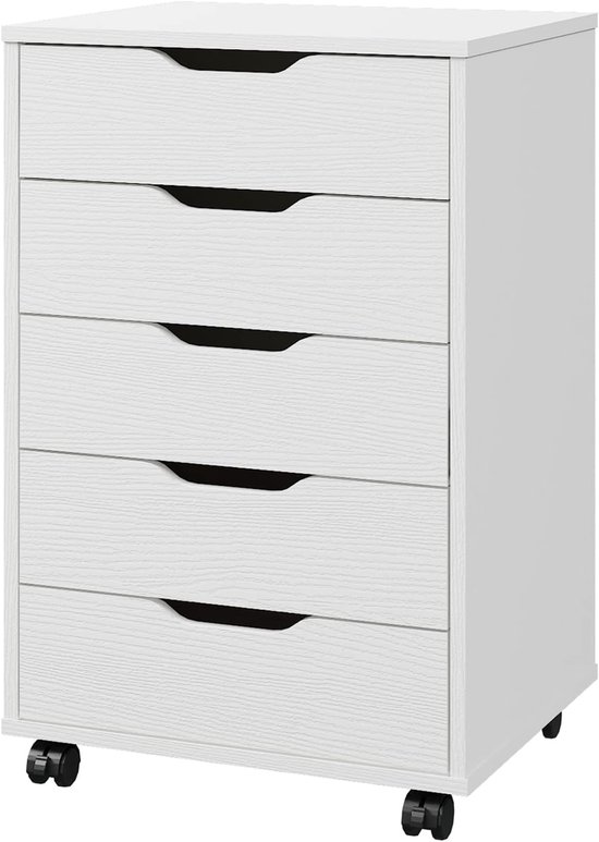 KOMHTOM Commode met 6 laden, ladekast, wit, met poten en goudkleurige handgrepen, opbergkast, woonkamer, slaapkamer, keuken (wit