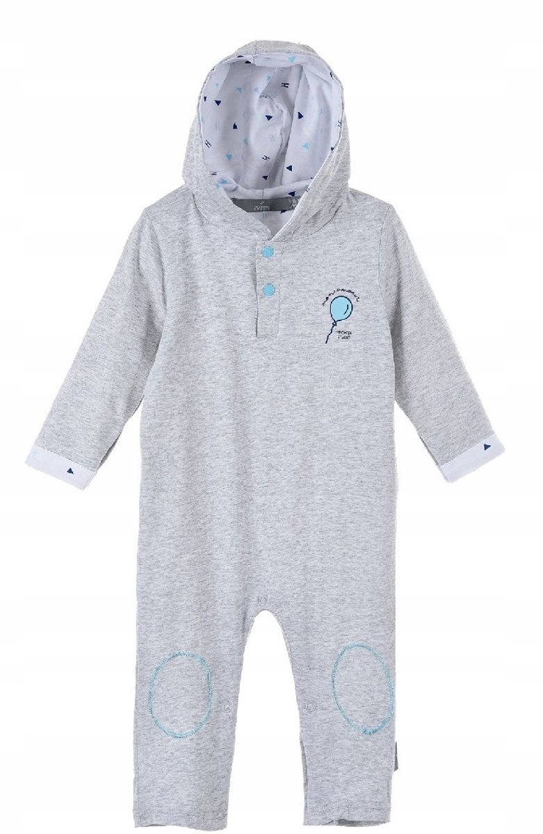 Grijze baby romper met lange mouwen voor jongens - Maat 86