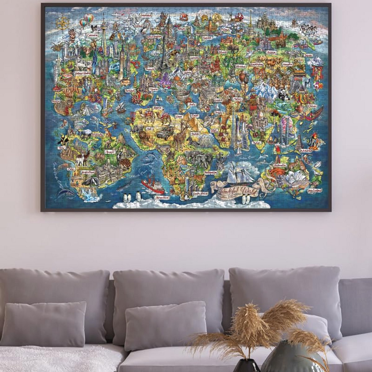 Puzzel 3000 Stukken: Wereldkaart — cadeau in Spellen & Speelgoed - foto 3