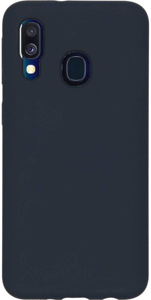 Accezz Hoesje - Geschikt voor Samsung Galaxy A40 - Liquid Silicone Backcover - Donkerblauw