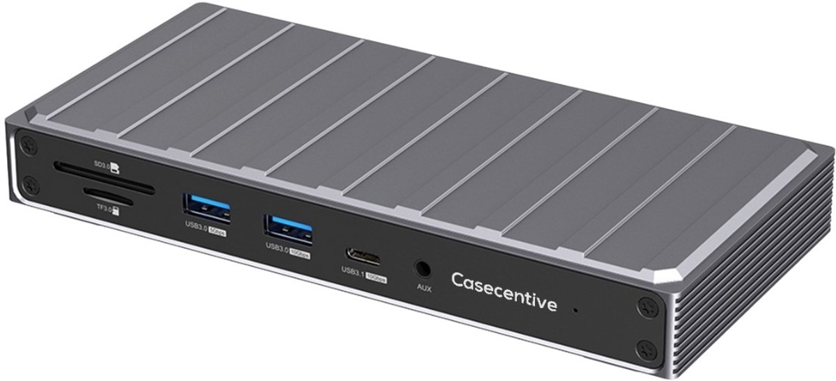 Casecentive 13-in-1 USB-C DisplayLink Docking Station – 3 Monitoren – Tot 8K HDMI – 100W PD – 2,5GbE – MacBook M1/M2 & Windows
