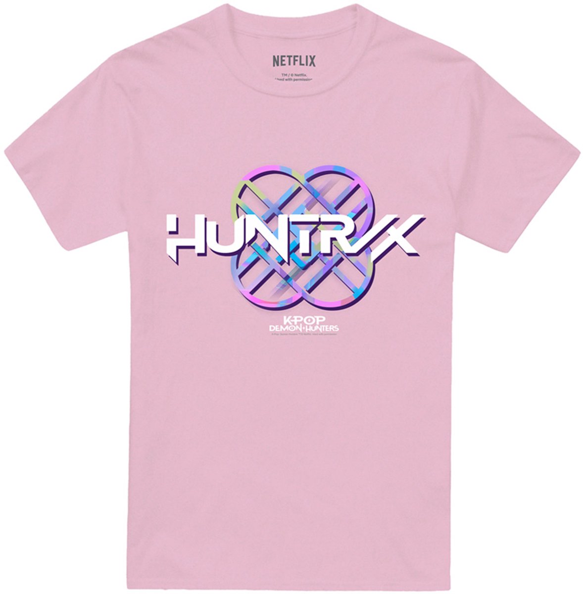 Kpop Demon Hunters Huntrix Huntrx Pastel Logo Heren T-Shirt - Lichtroze - M