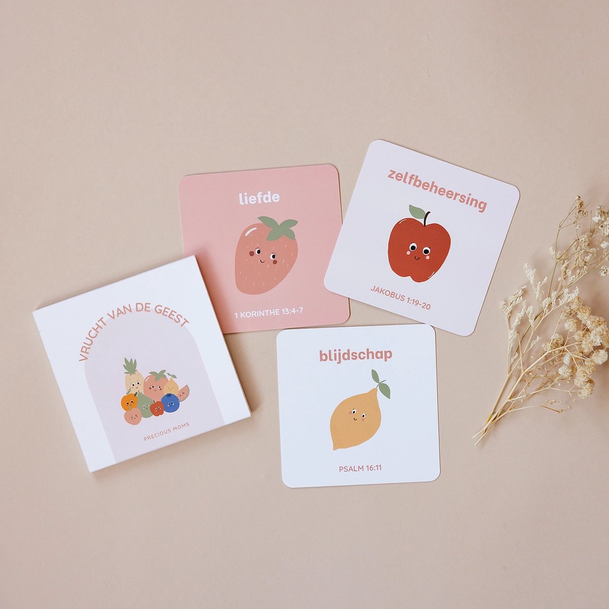 Precious Moms Vrucht van de Geest kaartenset - Christelijke cadeautjes voor kinderen