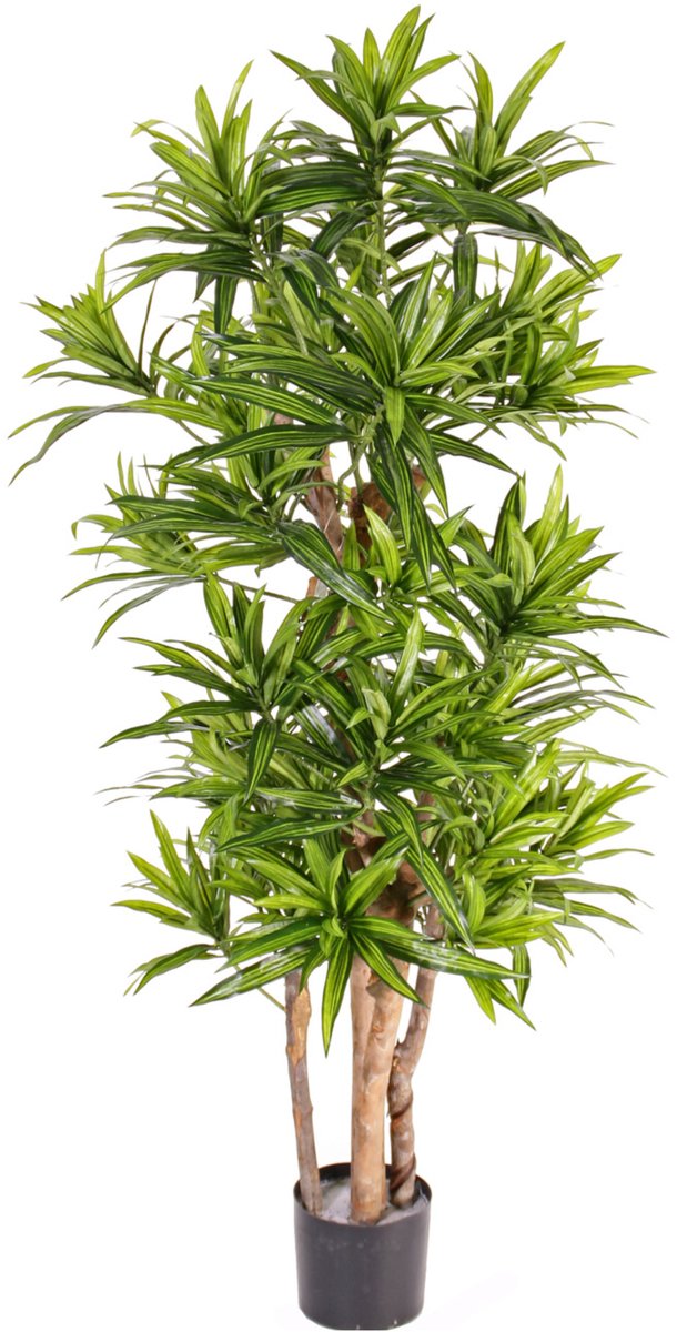 Bellatio flowers & plants Kunstplant Groene Dracaena reflexa - H120 cm - voor binnen - nepplant - binnenplant