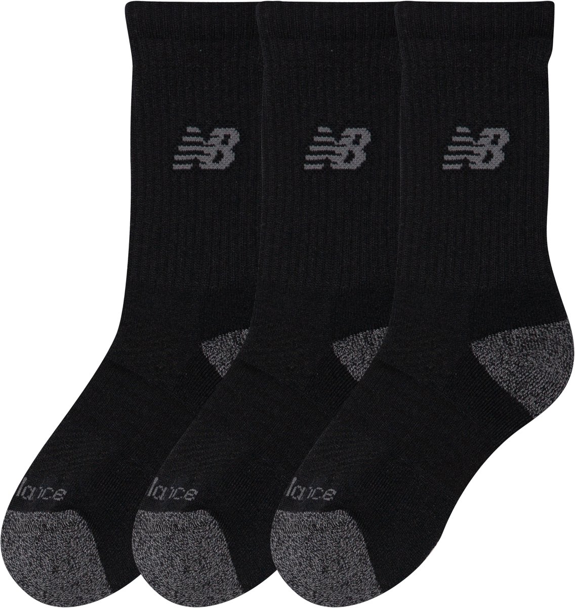New Balance Youth Active Crew Socks 3 Pack Unisex Sportsokken - BLACK — cadeau in Cadeau-ideeën - foto 2