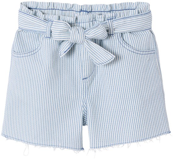 Vertbaudet Short pour filles en twill avec ceinture à nouer