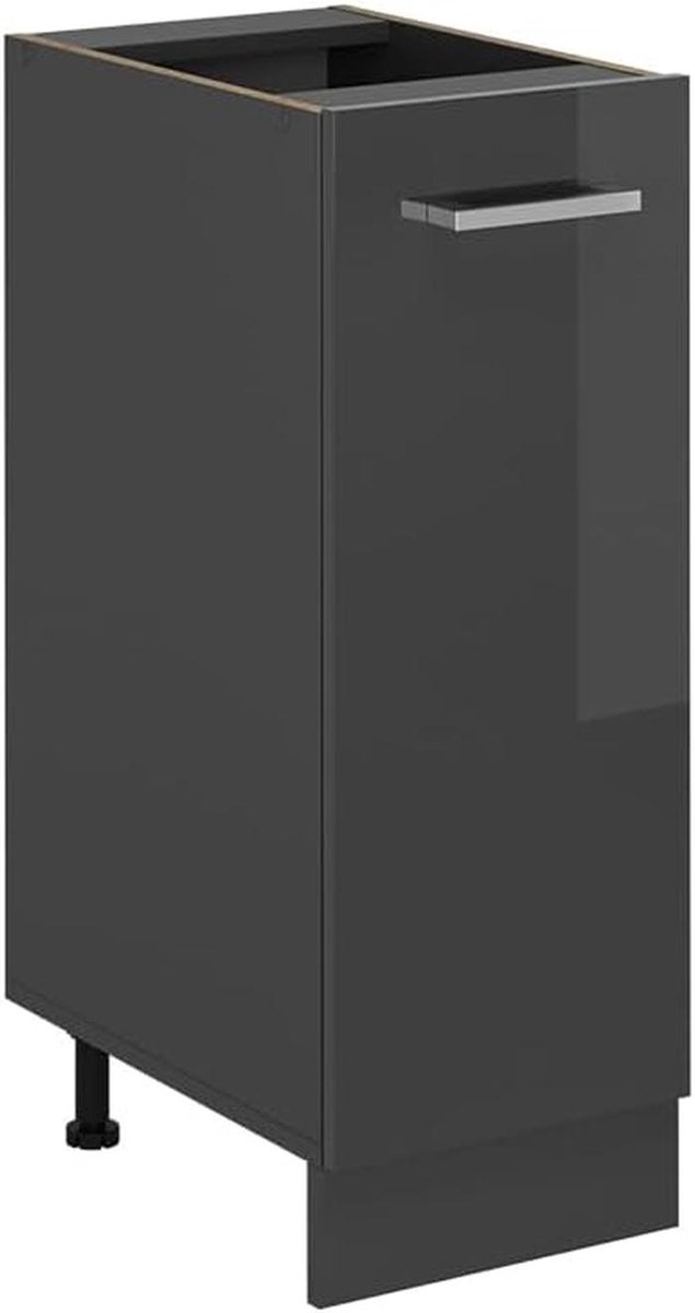 Moderne Apothekerskast in Hoogglans Antraciet - 30 cm Breed