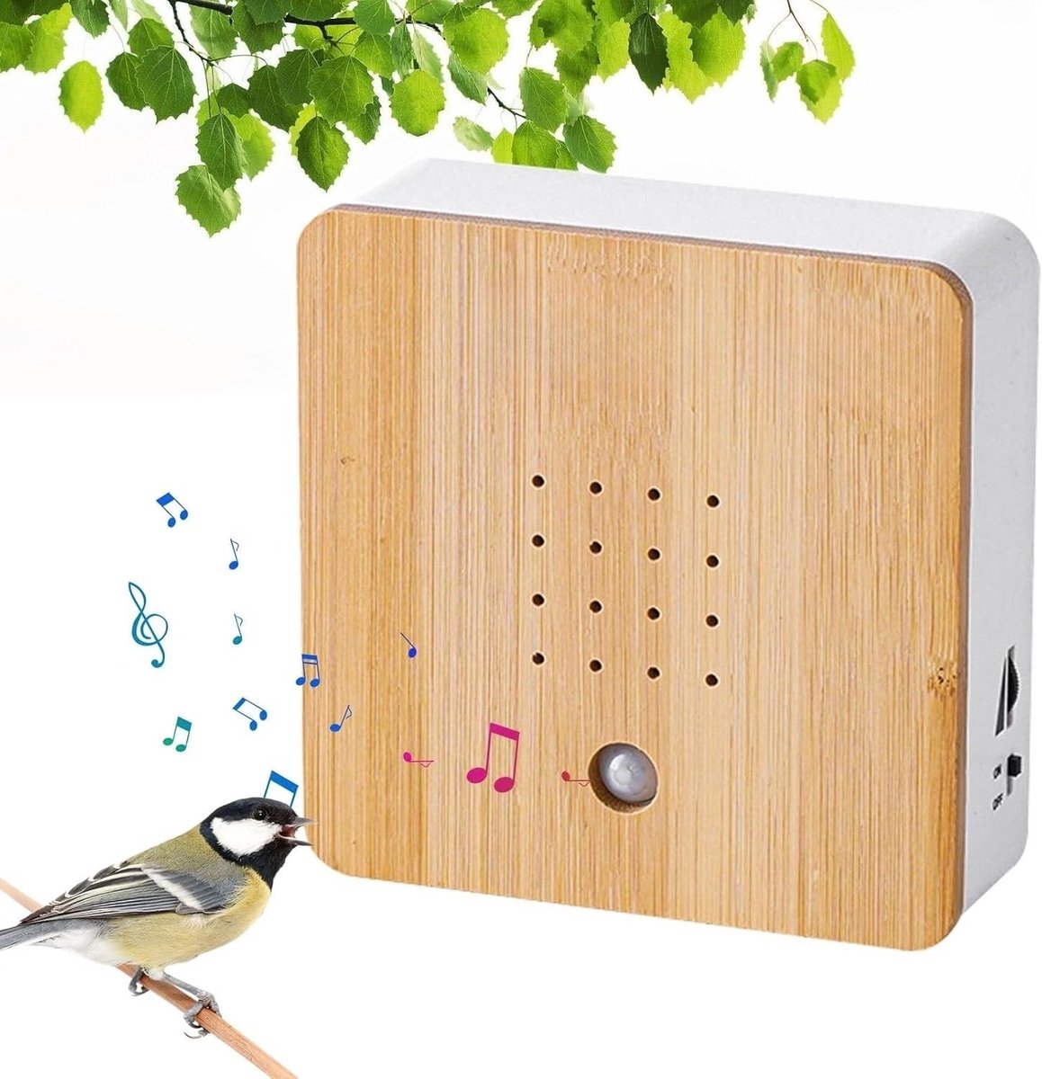 SNJY® Vogelhuisje met Geluid - Vogelgeluiden Huisje voor op Toilet - Vogelgeluiden Huisje met Sensor - Lichtbruin