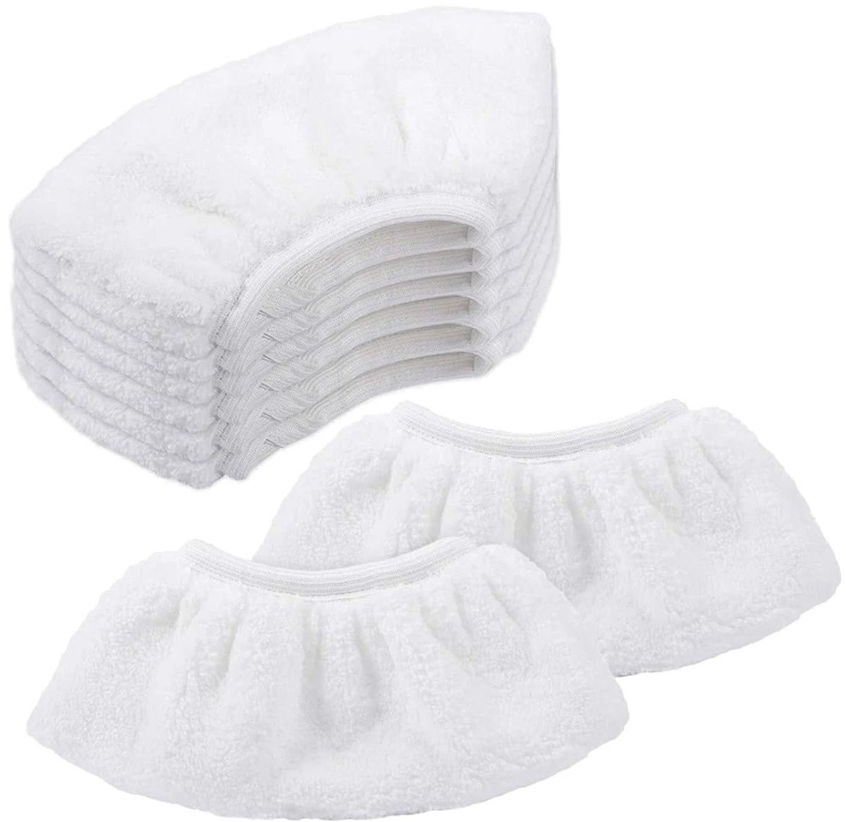 WiseGoods Premium 8 Wasbare Microvezeldoeken Voor Stoomreiniger & Handsproeier - Vervangende Overtrekken - Schoonmaken - Wit