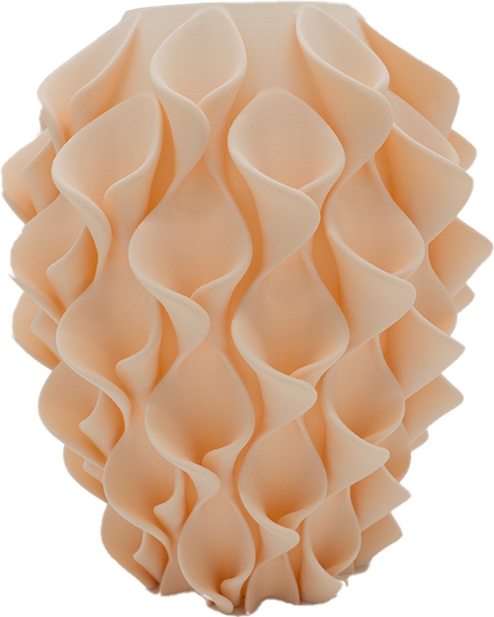 Lovora Bluma moderne vaas - Decoratieve vaas - Beige - 3d geprinte vaas – geschikt voor droogbloemen - 30CM