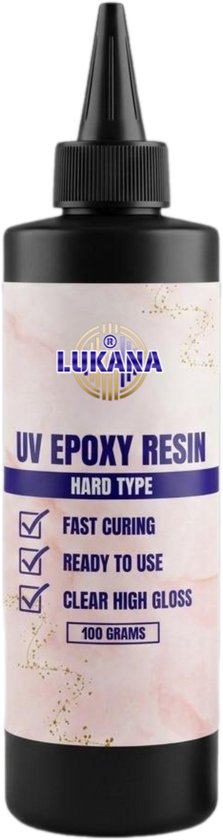 Lukana UV Resin Epoxy Giethars - 100 Gram - Epoxy Giethars - Sieraden maken - Epoxy Resin - Transparant - Giethars - Gieten - DIY - Kant en Klaar - Alles in één - Zonder te Mengen