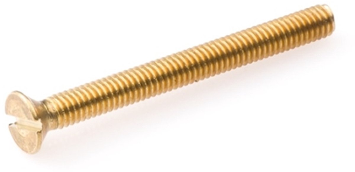 Metaalschroeven Messing P.Verz.Kop M6x30 Din 963 - 200 stuks
