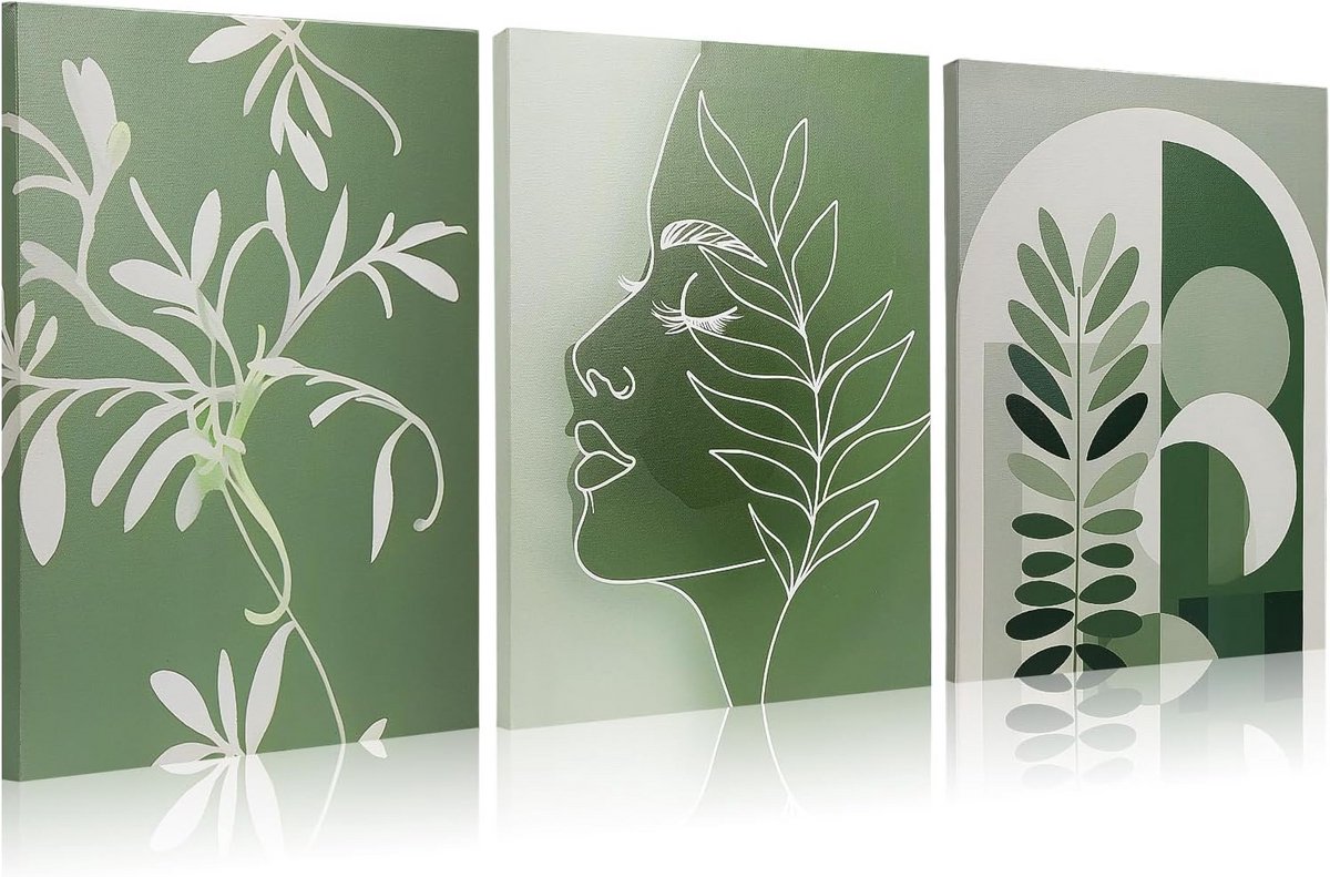 Boheemse Canvas Posterset - Moderne Wanddecoratie voor Woonkamer en Slaapkamer - 30 x 40 cm ingelijst
