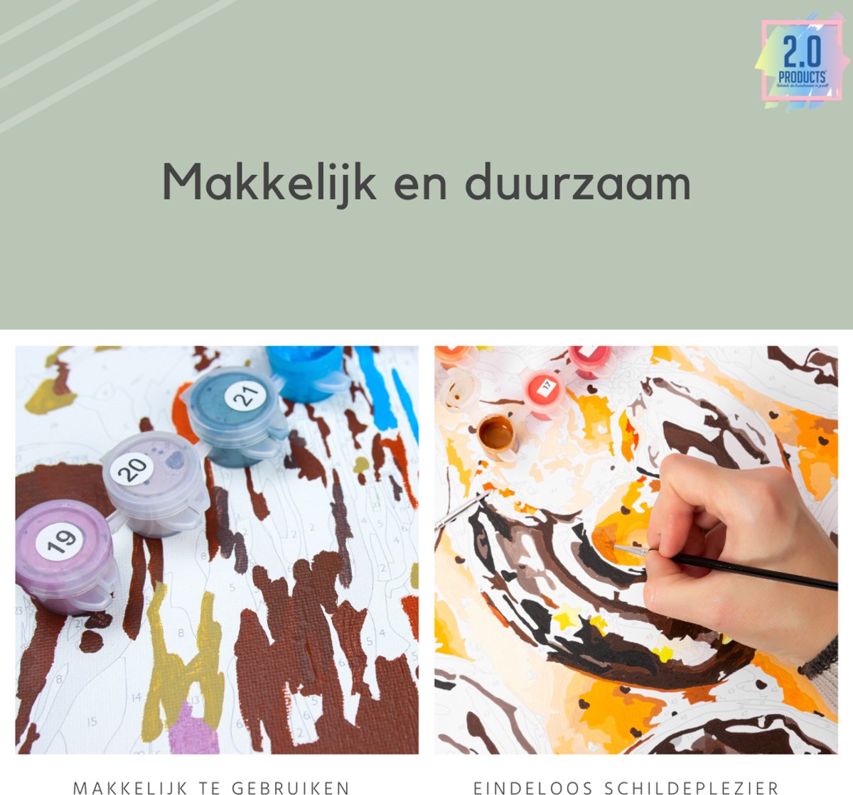 2.0 Products - Bloemen - Schilderen op nummer volwassenen - Paint by number - 40 x 50 CM – Vaas – Rood - Paars — afbeelding 3