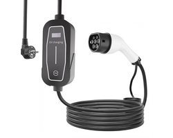 Mobiele EV-Lader 3,7 kW met LCD-Display – 10 m | Draagbare EVSE Type 2 | IP65 Wasserdicht