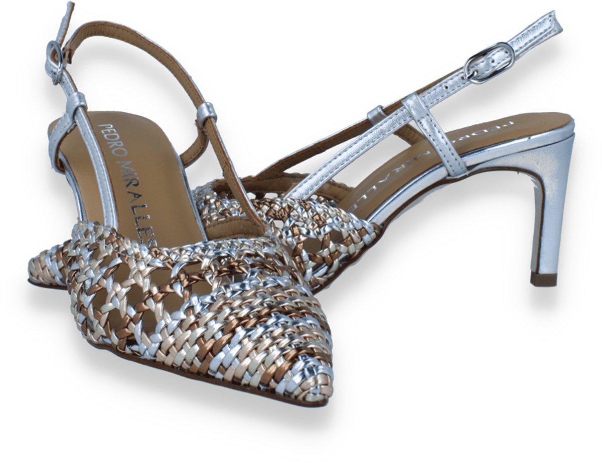 Pedro Miralles Dames Slingback Multi Metal | Zilver | Maat: 37