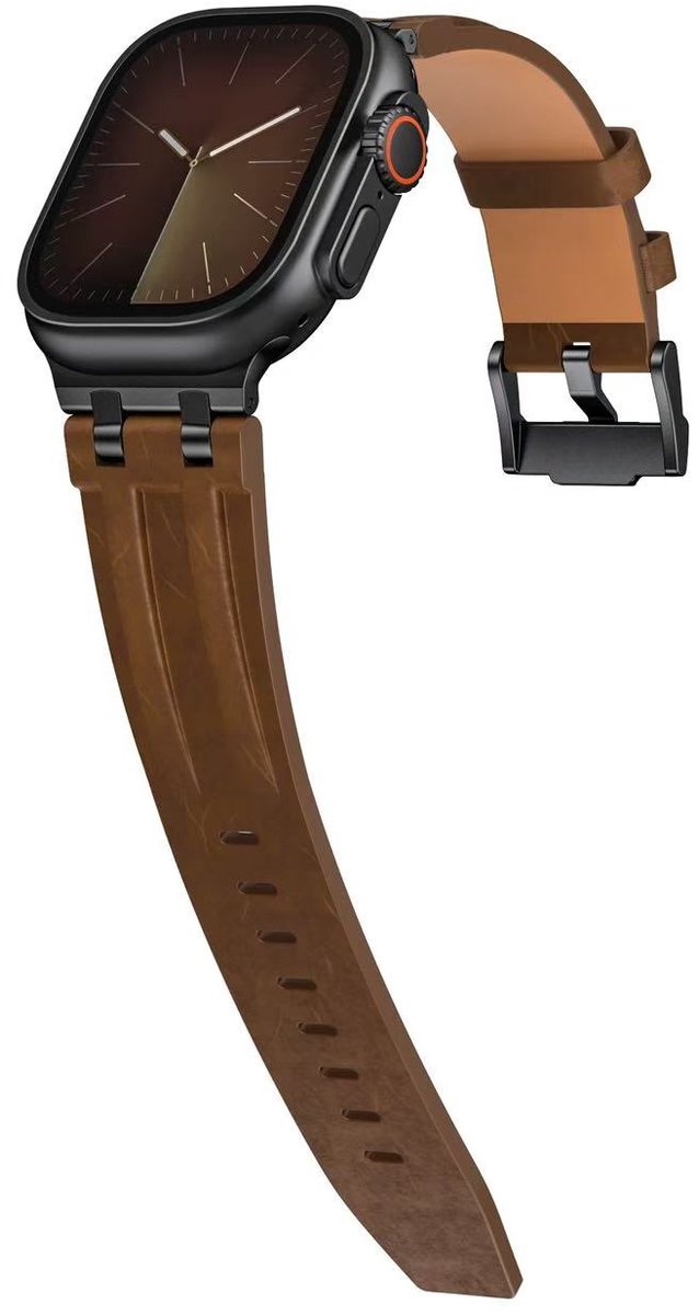 Apple Stravo Vintage Leren Horlogebandje - Echt Leer Retro Bandje voor Apple Watch 46mm (Series 10/11) / 45mm (Series 7/8/9) / 44mm (Series 4/5/6/SE) / 49mm (Ultra 1/2/3) thumbnail 5