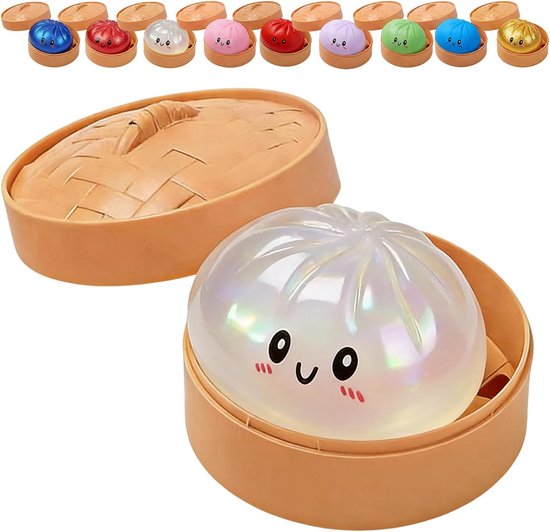Mystery Dumplings Squishy - Gigantische Glitterknoedel - Schattige Glitter Knoedel Squishy - Anti-stress Knijpspeelgoed - Knot met Voedselstomer - Zachte, Langzame Squishy Dumplings Om Angst Te Verminderen - Wit
