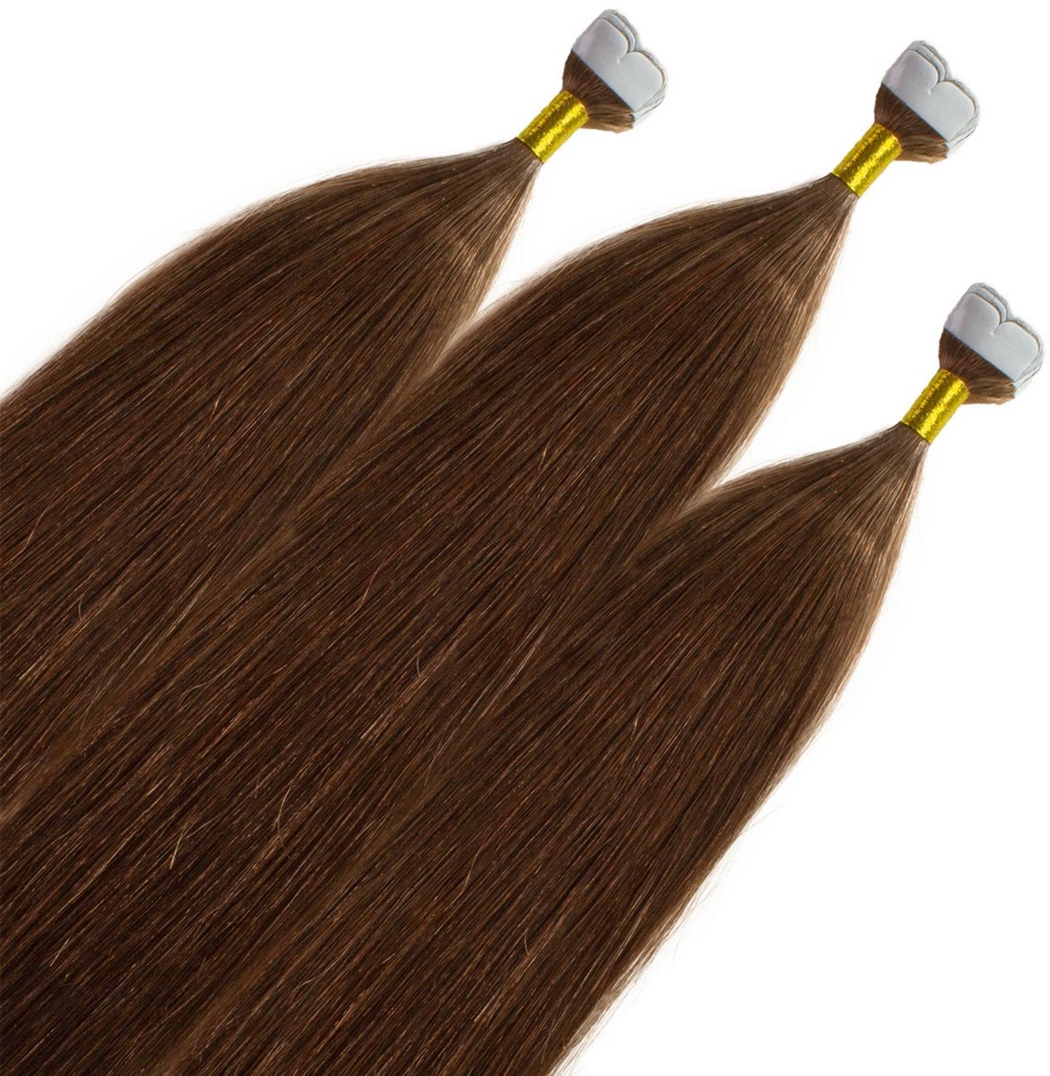 hair2heart Premium Mini Tape Extensions Echt haar - 12 tapes 50 cm Lichtbruin