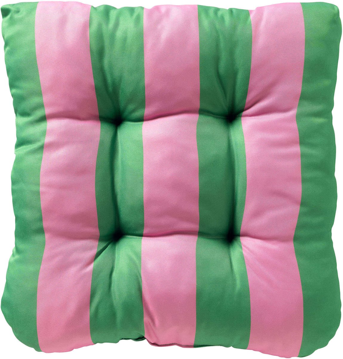 APRIL - stoelkussen 45x45 cm - gestreept - Kelly Green - groen, roze