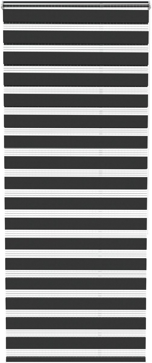 ACXIN Zebra Rollo Klemmfix - Zonder Boren - Lichtdoorlatend en Verduisterend - 90x220cm Zwart