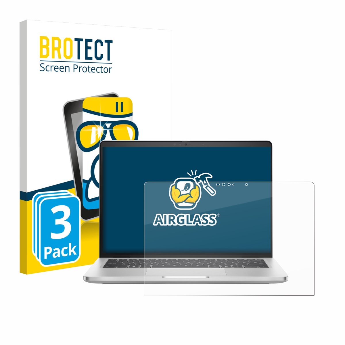 Screenprotector 3 Stuks voor Dell Pro 14 Plus 2-in-1 PB14255 Beschermglas transparant