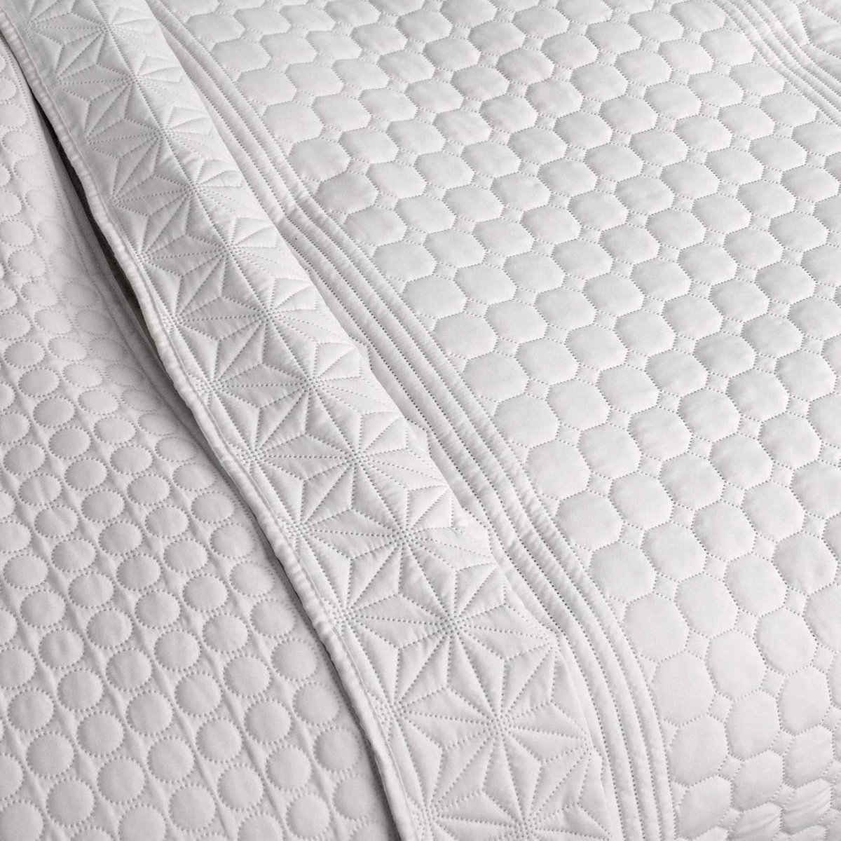 Sprei Bank Plaid - Deken Overtrek - Decoratie Gebruik - Omkeerbaar Ontwerp - 240 x 260 cm - Wit Grijs