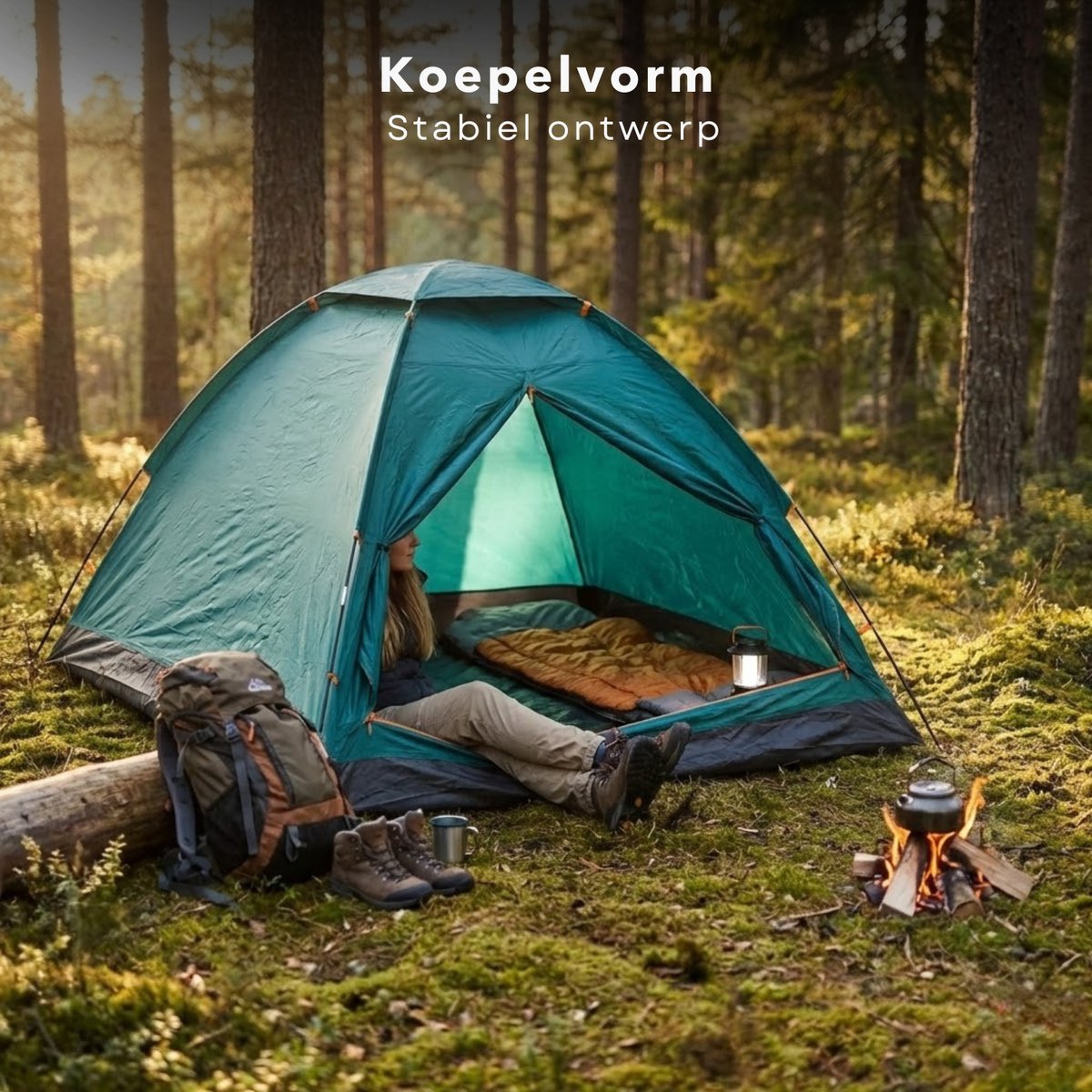Cheqo® 2 Persoons Tent - Koepeltent 2 Persoons - Monodome Tent - Festivaltent 2 Persoons - Kampeertent 2 Persoons - Outdoor Tent 2 Persoons - Camping Tent 2 Persoons – foto 7