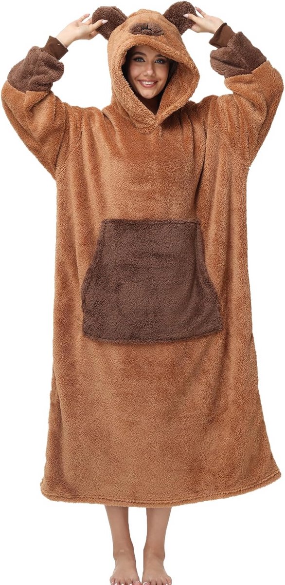 Oversized Hoodie Deken met Capuchon en Grote Zak