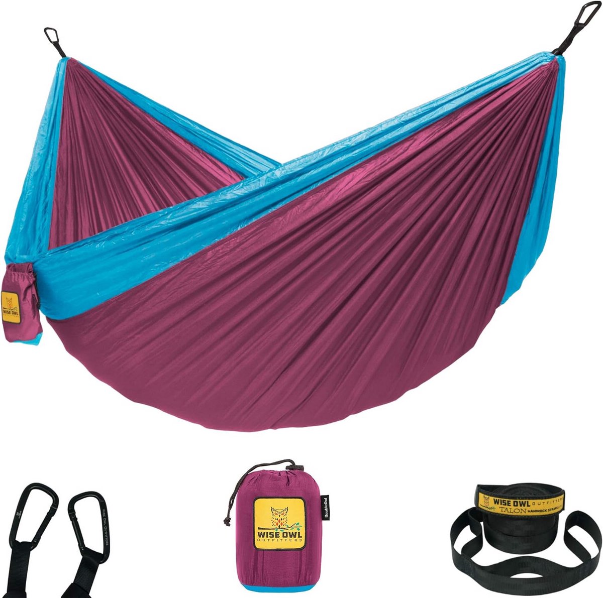 Dubbele Camping Hangmat voor Buiten - Lichtgewicht Parachute Nylon - Draagbaar en Duurzaam - Perfect voor Backpacken en Avontuur