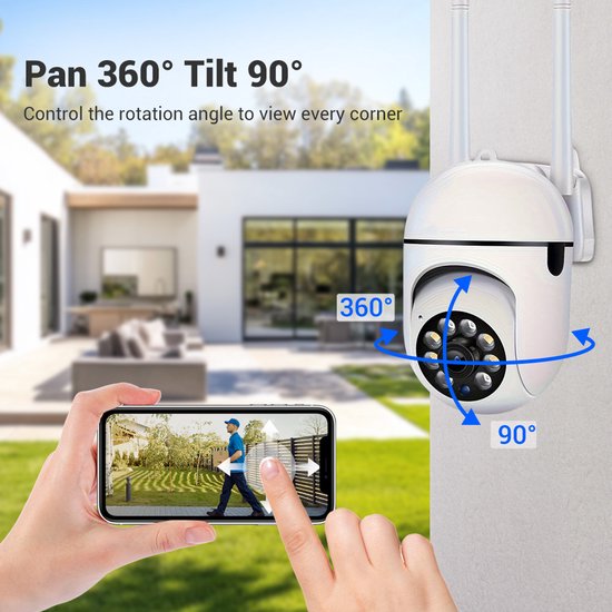 Jently beveiligingscamera's - beveiligingscamera - binnen/buiten - 2 stuks - audio - wifi — afbeelding 4