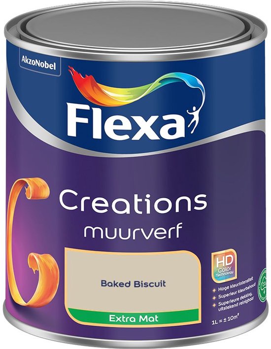 Flexa - Creations Muurverf Extra Mat - Baked Biscuit - Kleur van het jaar 2025 - Mengverf - 1 L